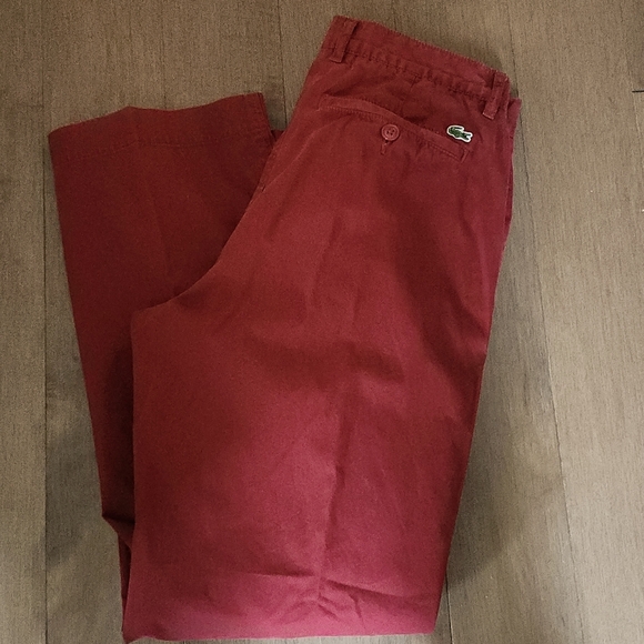 Lacoste « Twill » / Burgundy Classic Fit Pants - Picture 1 of 10